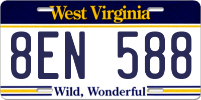WV license plate 8EN588