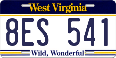 WV license plate 8ES541