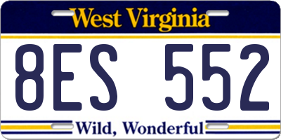 WV license plate 8ES552