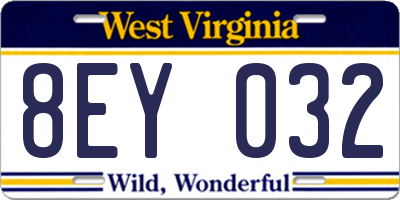 WV license plate 8EY032