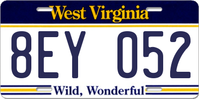 WV license plate 8EY052