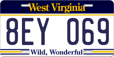 WV license plate 8EY069
