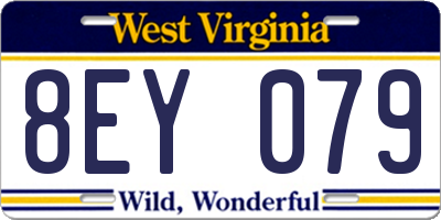 WV license plate 8EY079