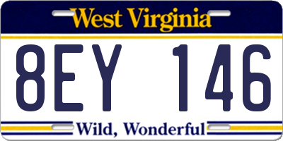 WV license plate 8EY146