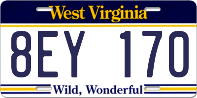 WV license plate 8EY170