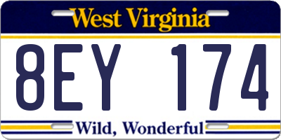 WV license plate 8EY174
