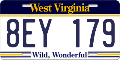 WV license plate 8EY179