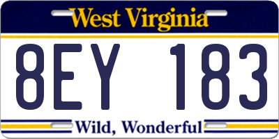 WV license plate 8EY183