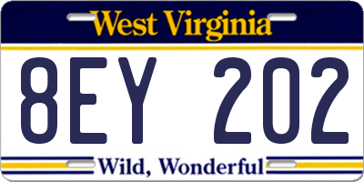 WV license plate 8EY202