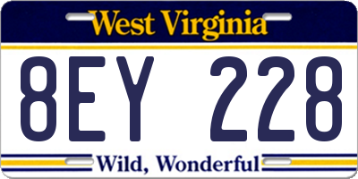 WV license plate 8EY228