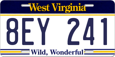WV license plate 8EY241