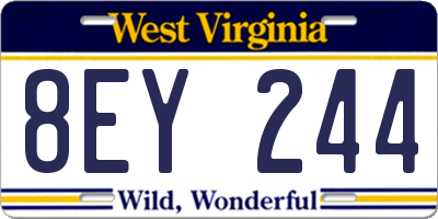 WV license plate 8EY244