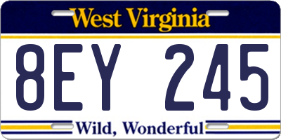WV license plate 8EY245
