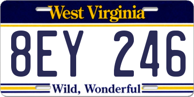 WV license plate 8EY246