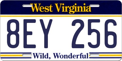 WV license plate 8EY256