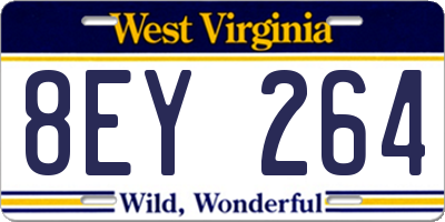 WV license plate 8EY264