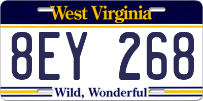 WV license plate 8EY268