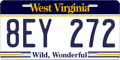 WV license plate 8EY272