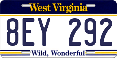 WV license plate 8EY292