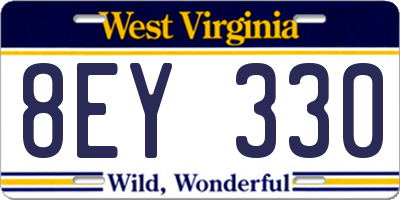 WV license plate 8EY330