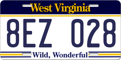 WV license plate 8EZ028
