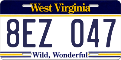 WV license plate 8EZ047