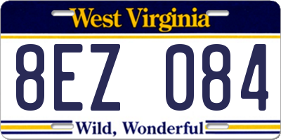 WV license plate 8EZ084