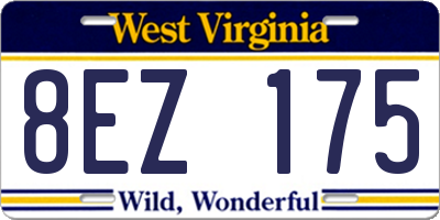WV license plate 8EZ175