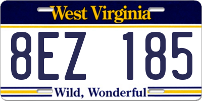 WV license plate 8EZ185