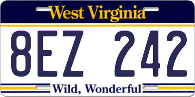 WV license plate 8EZ242