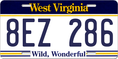 WV license plate 8EZ286