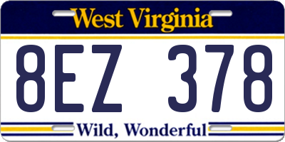 WV license plate 8EZ378