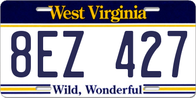 WV license plate 8EZ427