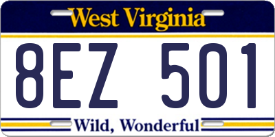 WV license plate 8EZ501