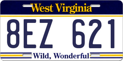 WV license plate 8EZ621
