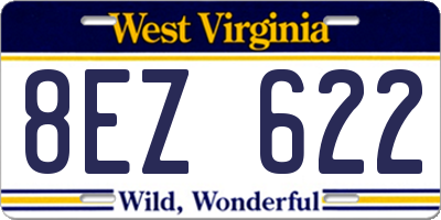 WV license plate 8EZ622