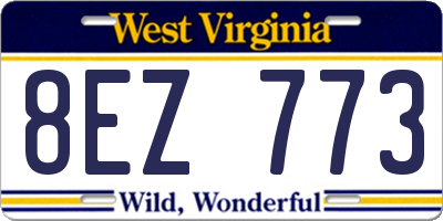 WV license plate 8EZ773