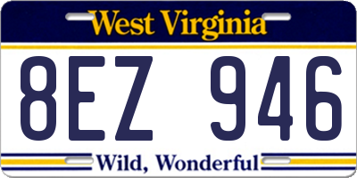 WV license plate 8EZ946