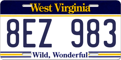 WV license plate 8EZ983