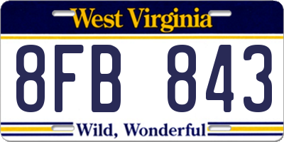 WV license plate 8FB843