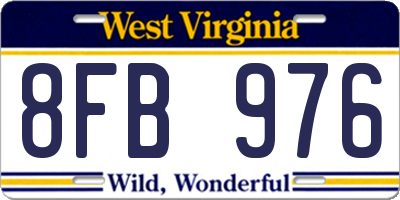 WV license plate 8FB976