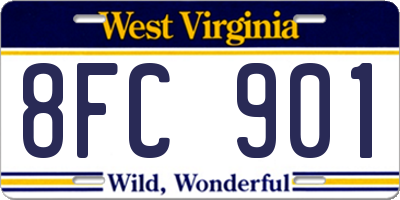 WV license plate 8FC901
