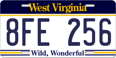 WV license plate 8FE256