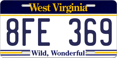 WV license plate 8FE369