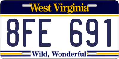 WV license plate 8FE691