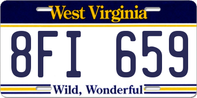 WV license plate 8FI659