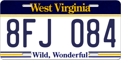 WV license plate 8FJ084