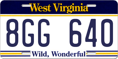 WV license plate 8GG640