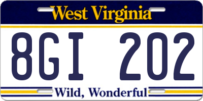 WV license plate 8GI202