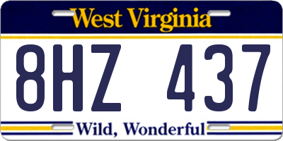 WV license plate 8HZ437